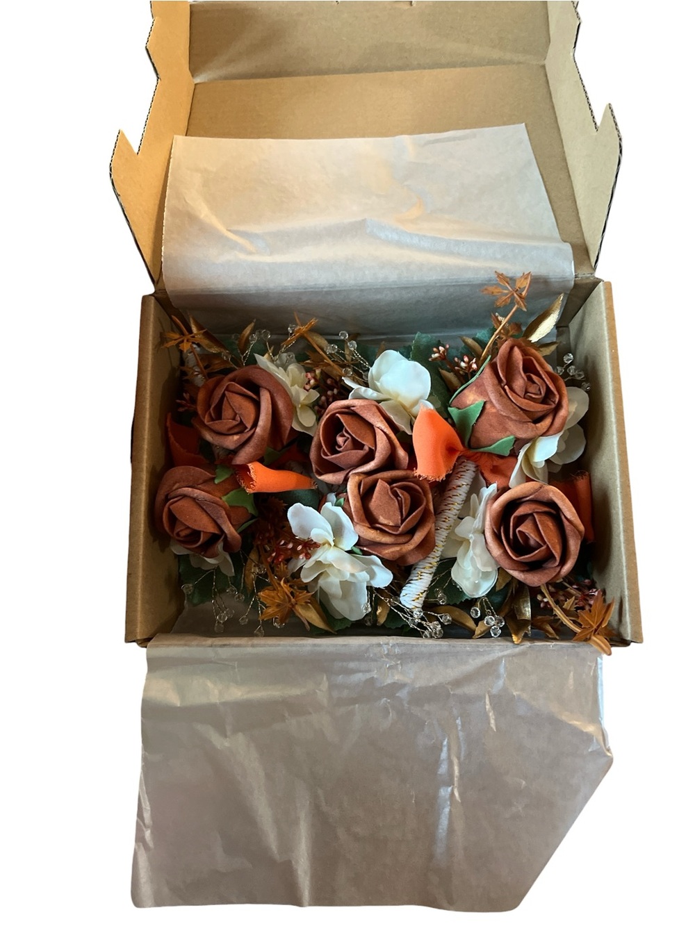 Burnt Orange Terracotta Rose Boutonnieres